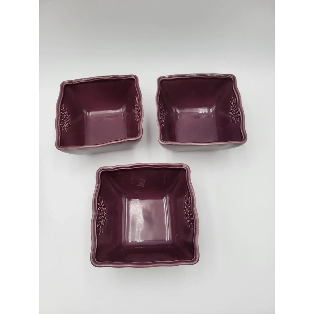 Sur La Table Purple Square 3 Bowls & 4 Small Plates Olive Design Portugal